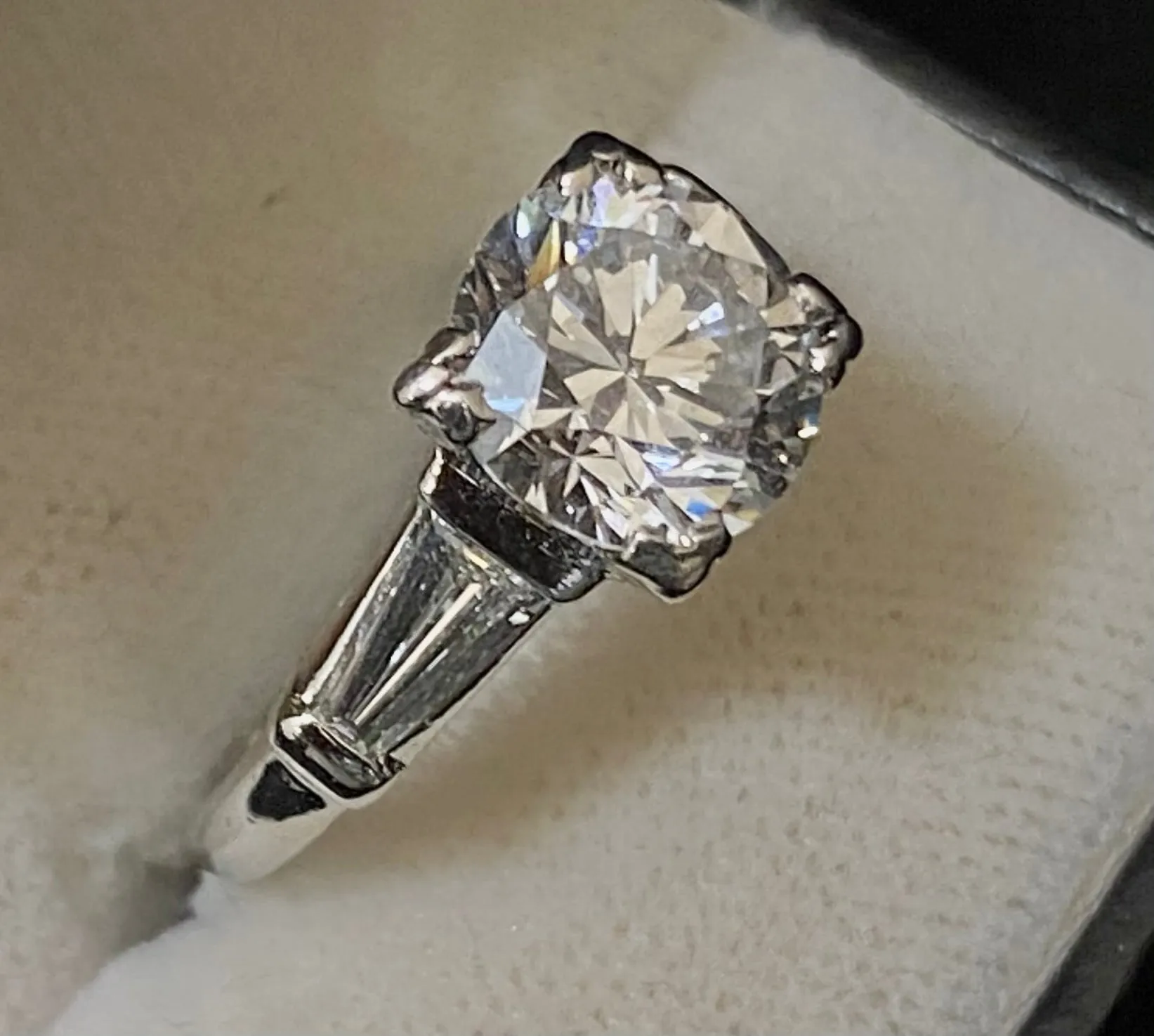 Beautiful Designer Platinum 2.50  Ct. Diamond with Accent Stone Engagement Ring - $100K Appraisal Value w/CoA}