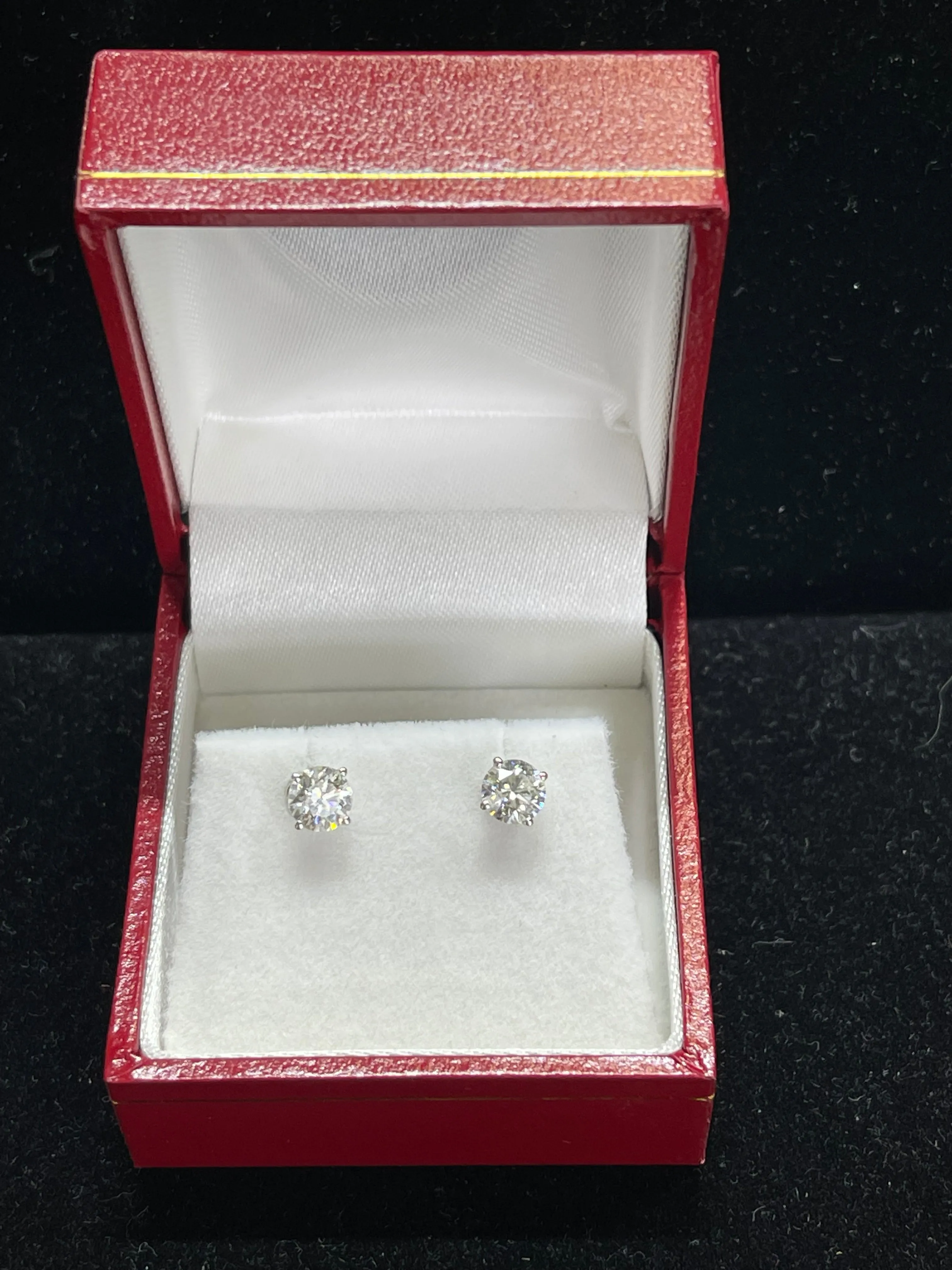 Beautiful Designer Solid White Gold 0.60 ct Diamond Stud Earring- $13K APR w/CoA