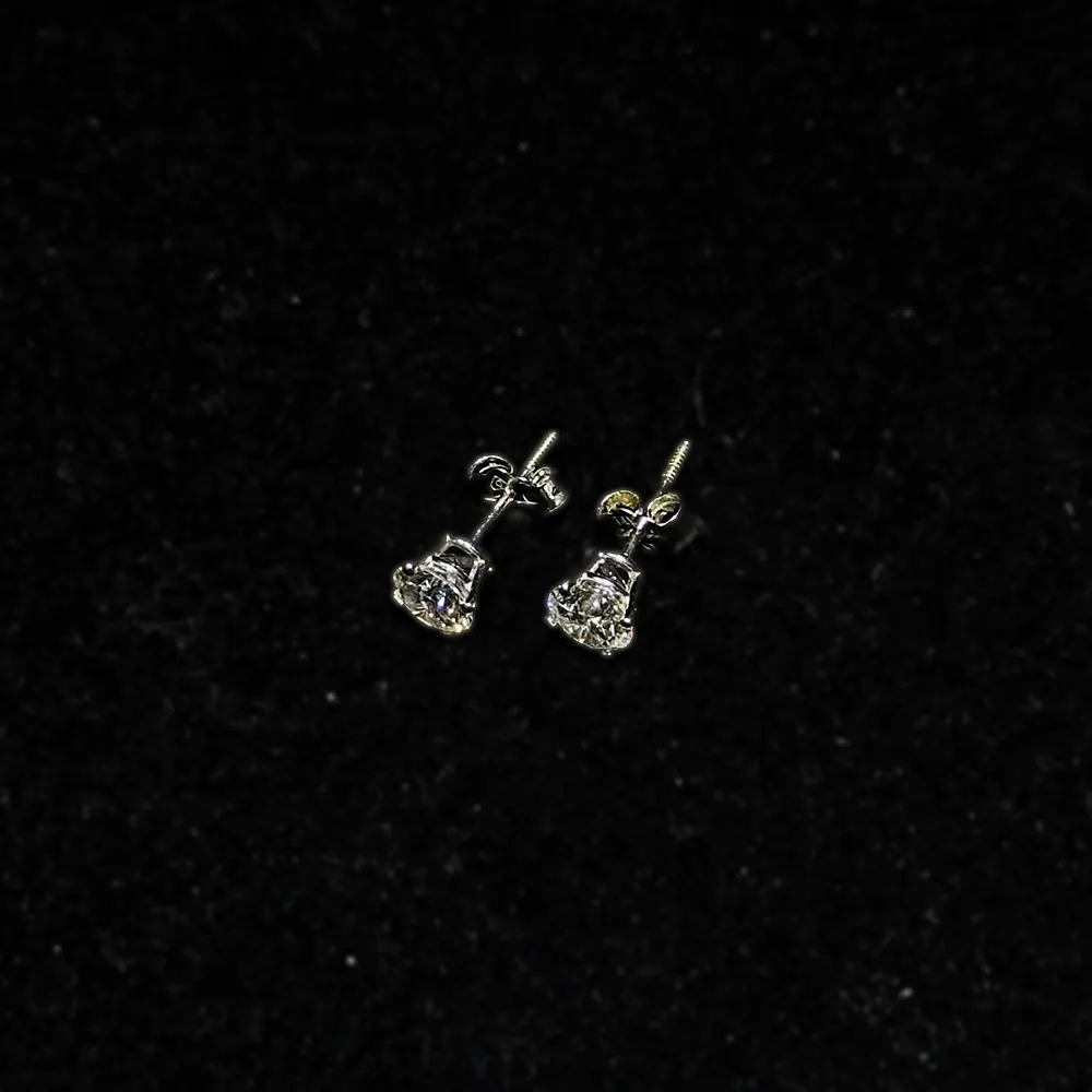 Beautiful Designer Solid White Gold 0.60 ct Diamond Stud Earring- $13K APR w/CoA