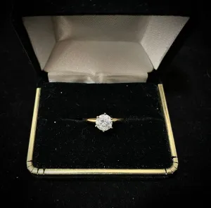 Beautiful Designer Solid Yellow Gold Diamond Solitaire Engagement Ring - $15K Appraisal Value w/CoA}