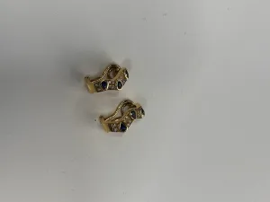 BEAUTIFUL LADIES SAPPHAIRES & DIAMONDS  18 YELLOW GOLD EARRINGS - $15K APR w/ CoA