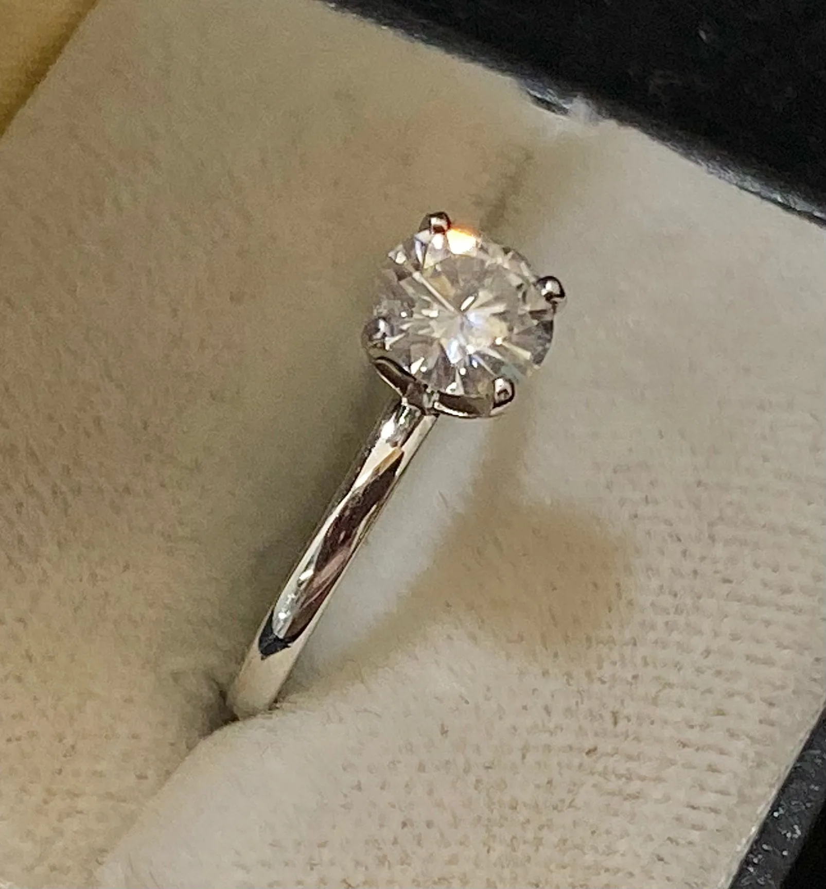 Beautiful Solid White Gold Diamond Solitaire Engagement Ring - $30K Appraisal Value w/CoA}