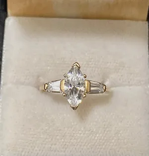 Beautiful SYG 3-stone CZ Engagement Ring - $1.5K Appraisal Value w/CoA}