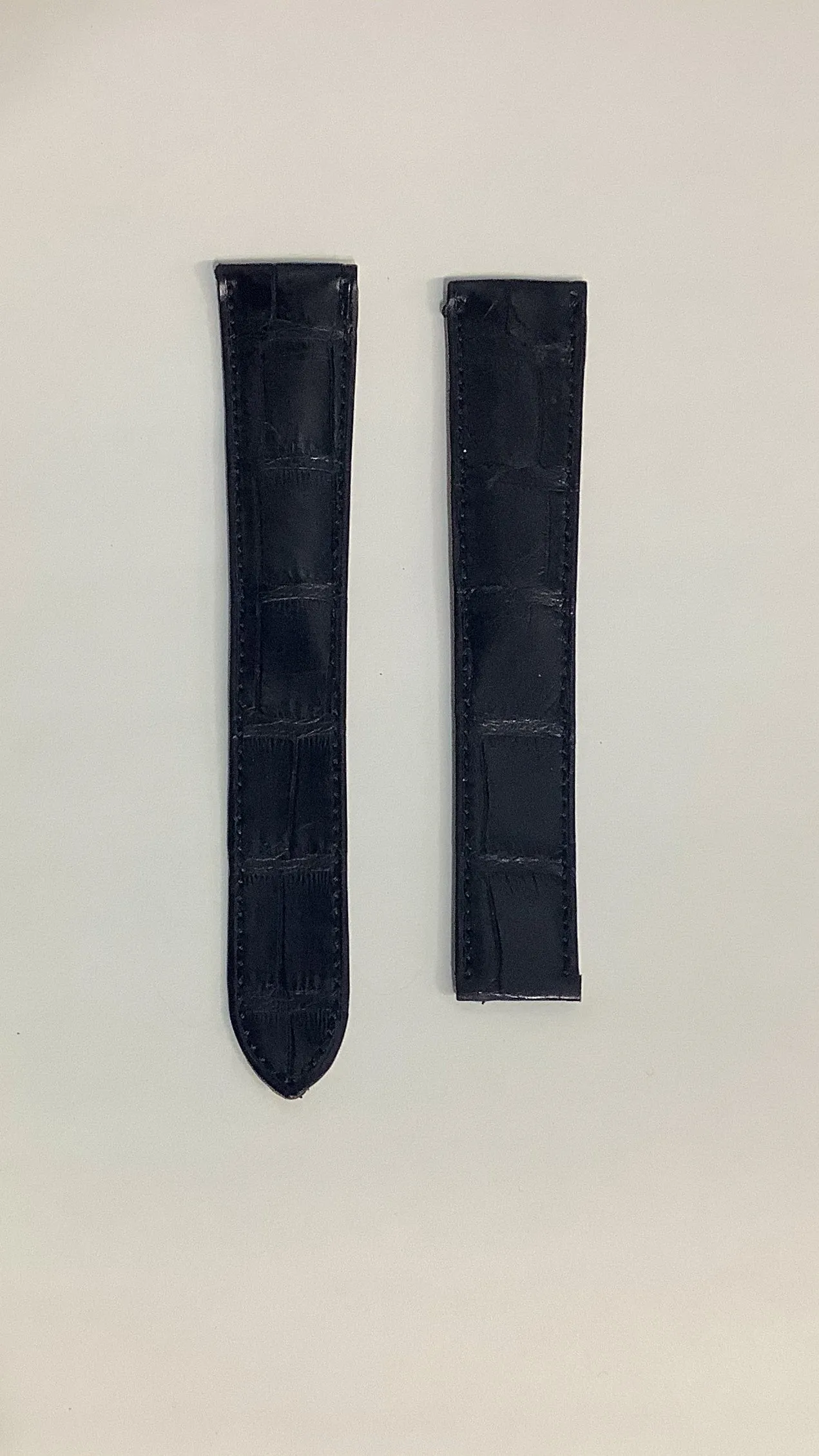 BEDAT & CO. Black Padded Crocodile Leather Watch Strap for Deployment Buckle - $600 APR VALUE w/ CoA! ✓