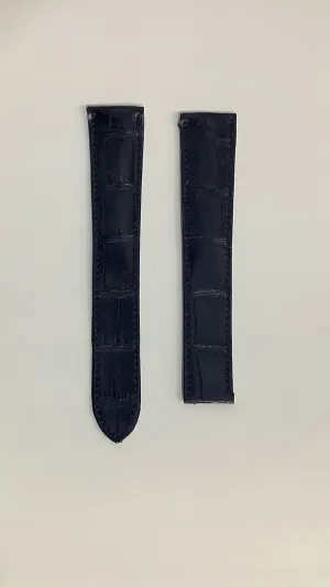 BEDAT & CO. Black Padded Crocodile Leather Watch Strap for Deployment Buckle - $600 APR VALUE w/ CoA! ✓