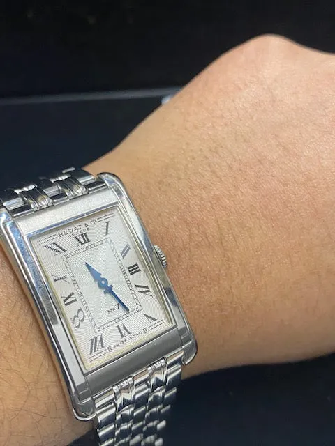 BEDAT & Co. SS Geneve No 7 Rectangular w/ Blue Metallic Hands - $6K APR w/ CoA!!