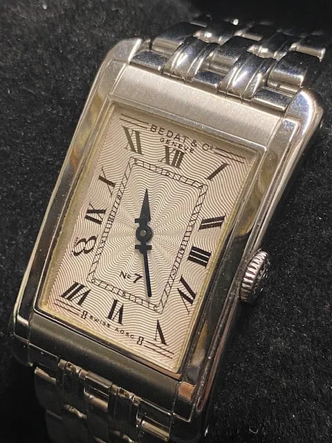 BEDAT & Co. SS Geneve No 7 Rectangular w/ Blue Metallic Hands - $6K APR w/ CoA!!