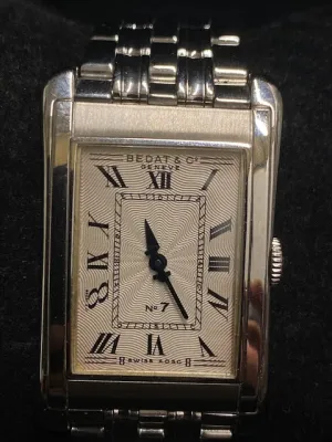 BEDAT & Co. SS Geneve No 7 Rectangular w/ Blue Metallic Hands - $6K APR w/ CoA!!