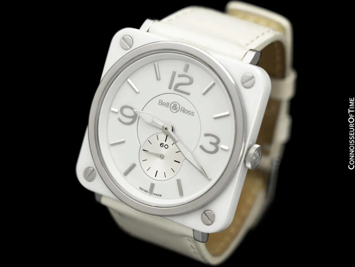 Bell & Ross BRS Phantom White Ladies Large Aviator's Watch - BRS-98-WCS