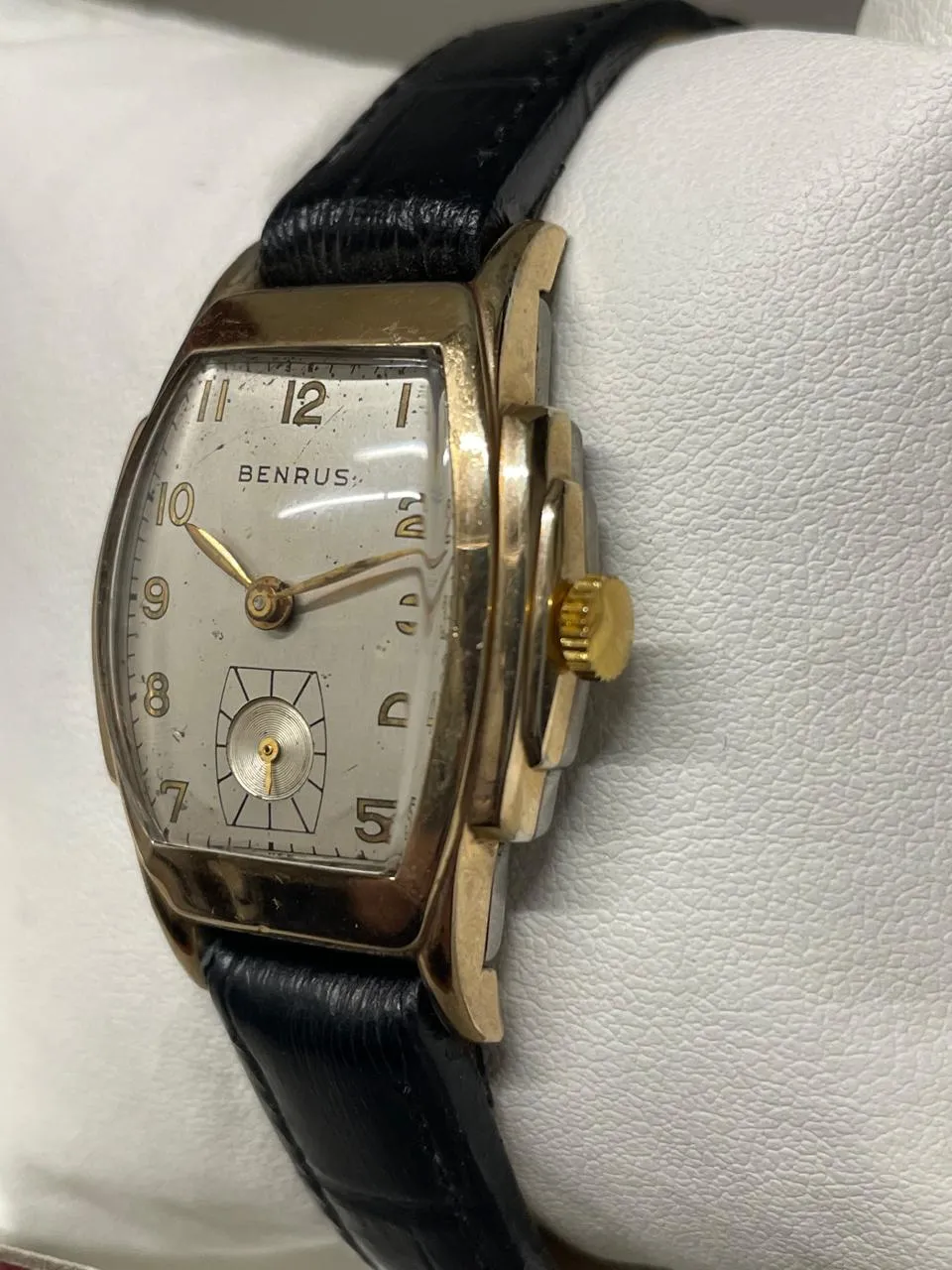 Benrus Vintage 1940s Gold Tone Art Deco Men's Wristwatch, - $6K APR w/ COA!!!!!!