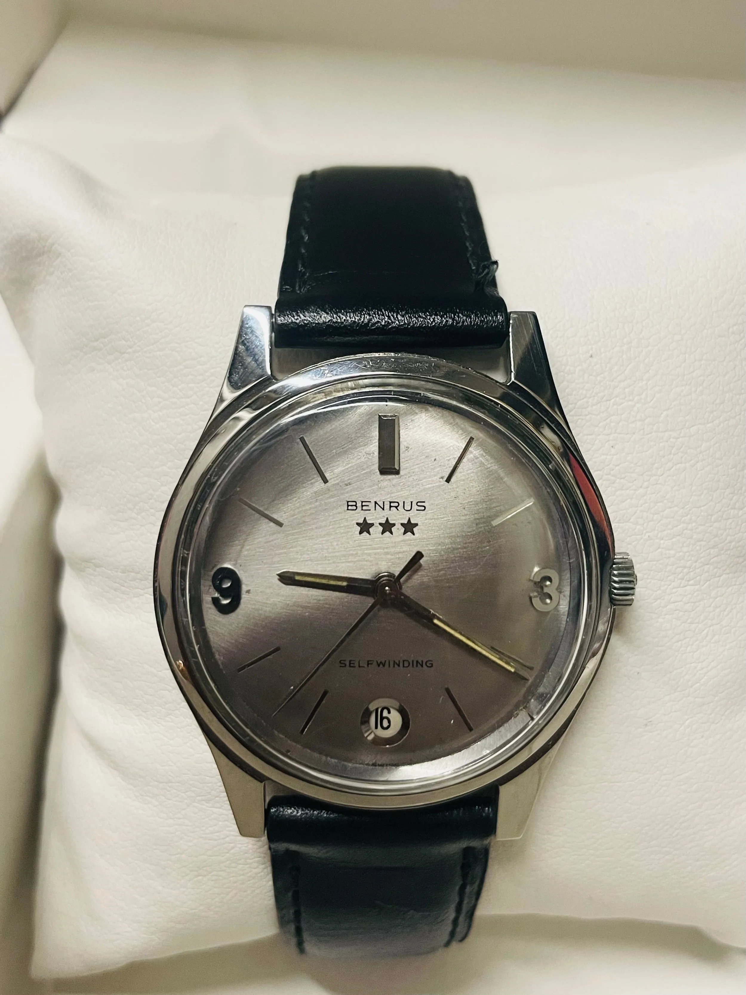 BENRUS VINTAGE 1940'S SELF WINDING MEN'S STAINLESS STEEL WATCH - $5K APR w/ COA!