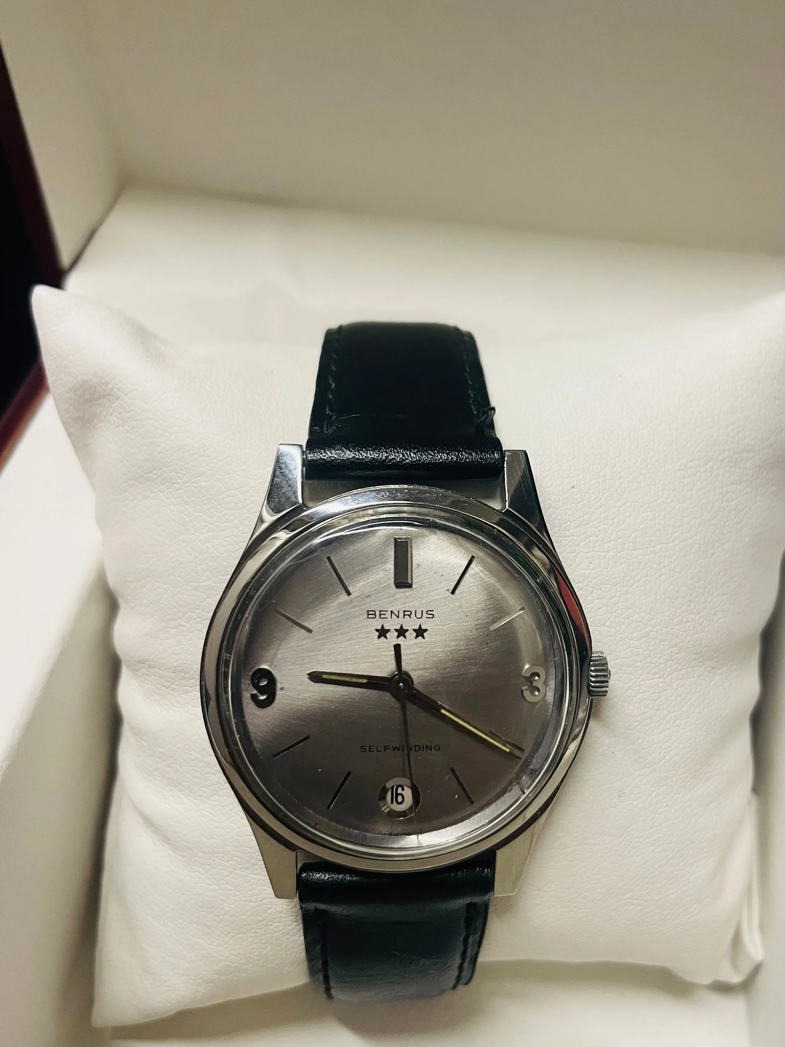 BENRUS VINTAGE 1940'S SELF WINDING MEN'S STAINLESS STEEL WATCH - $5K APR w/ COA!