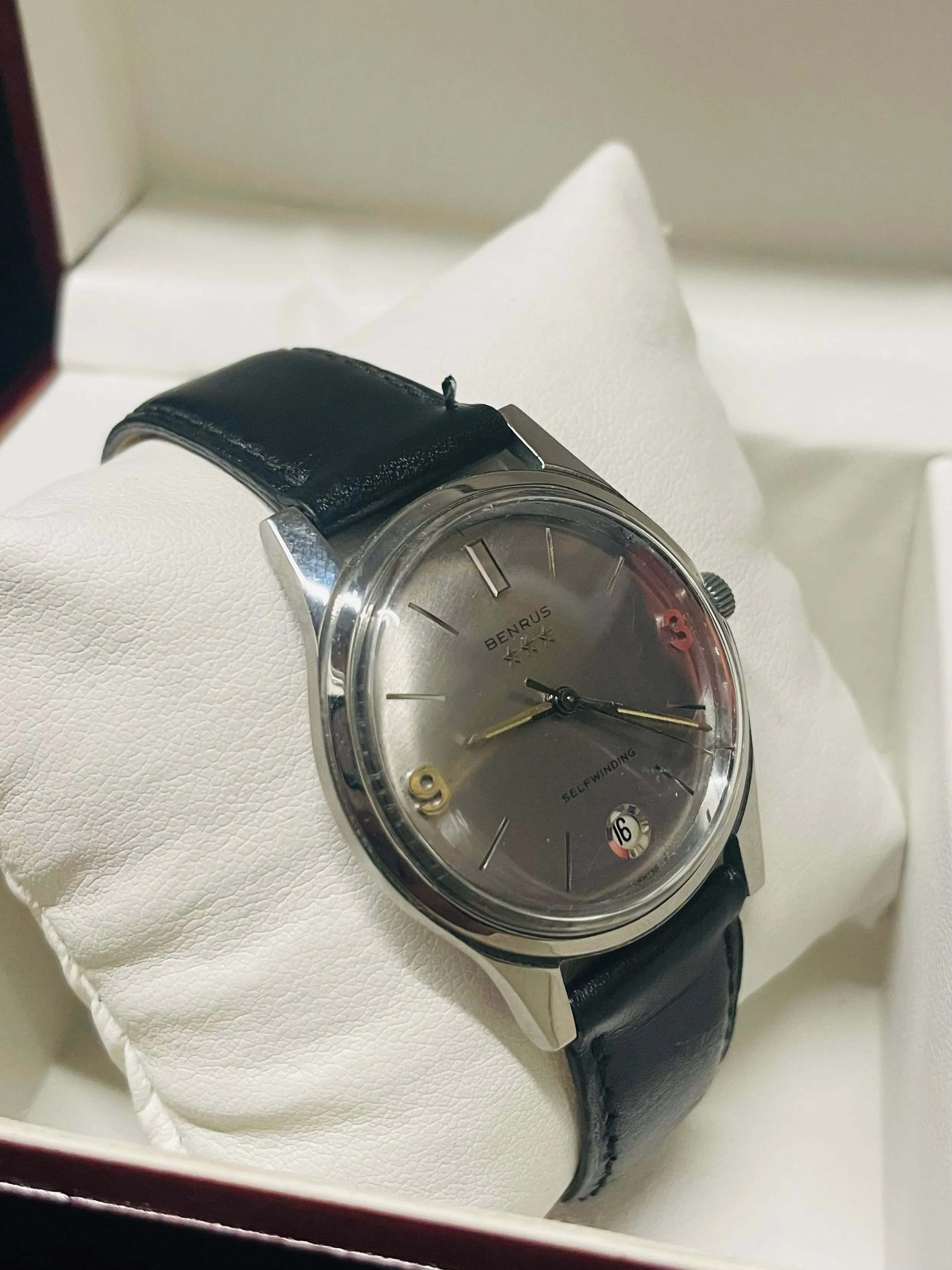 BENRUS VINTAGE 1940'S SELF WINDING MEN'S STAINLESS STEEL WATCH - $5K APR w/ COA!