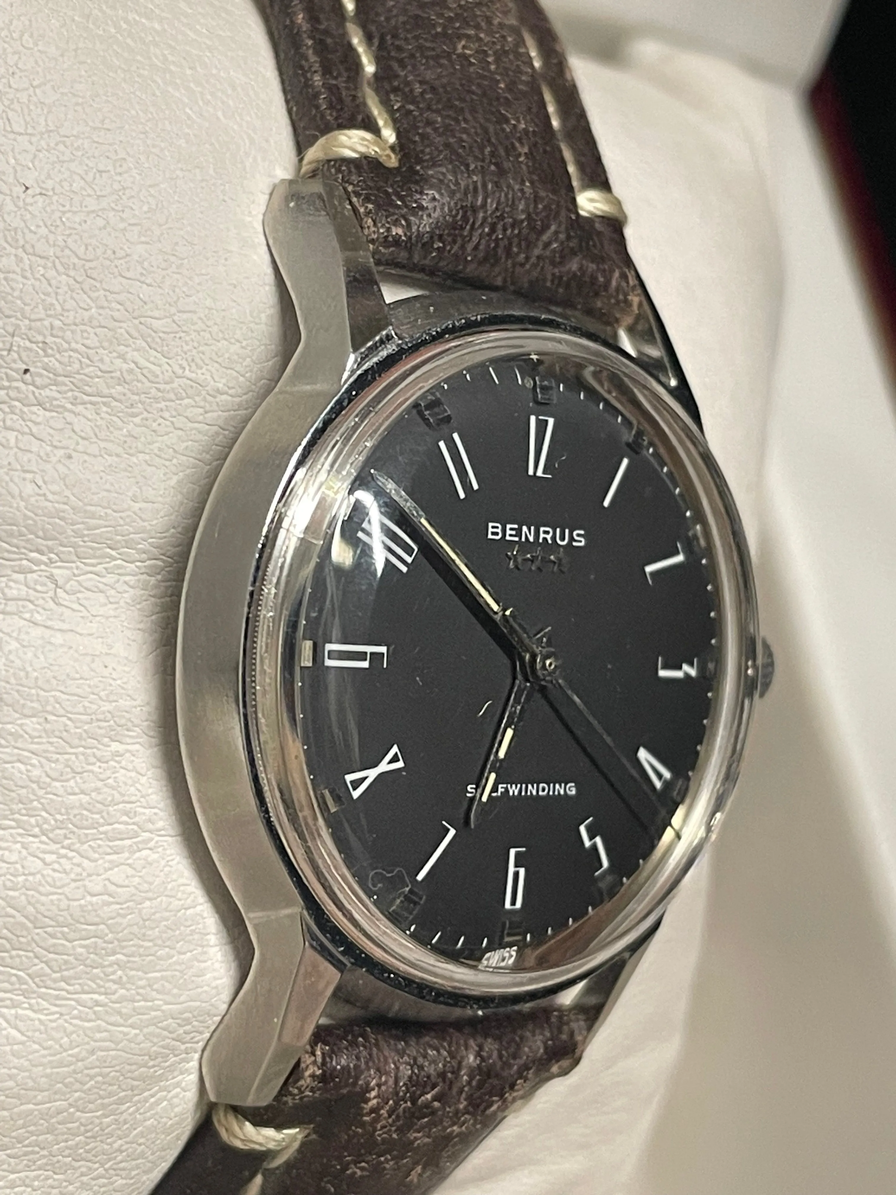 Benrus Vintage 1950s Watch, Stainless Steel, Black Dial,Perfect- $6K APR w/ COA!
