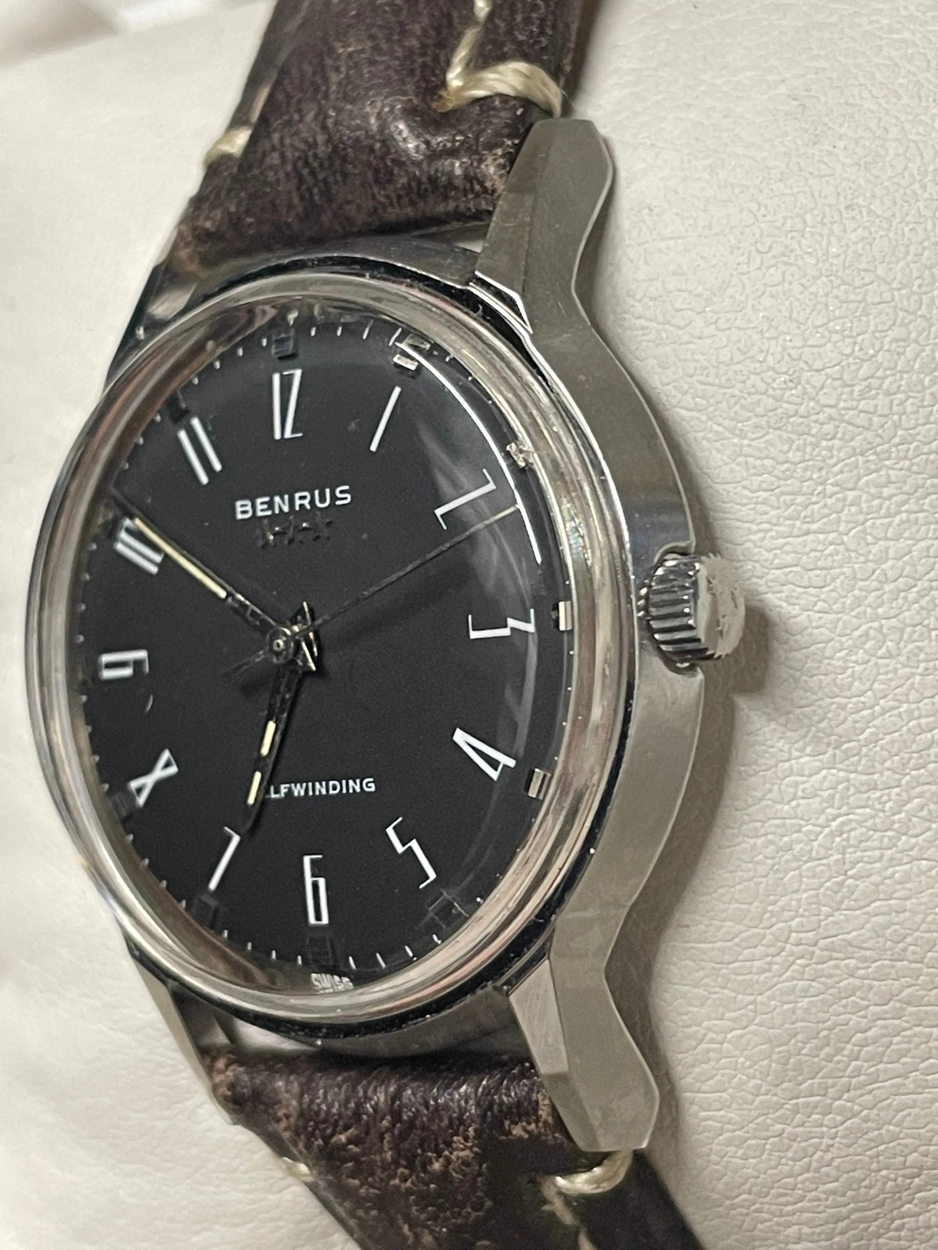 Benrus Vintage 1950s Watch, Stainless Steel, Black Dial,Perfect- $6K APR w/ COA!