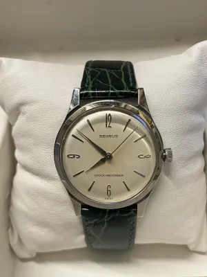 BENRUS Vintage C. 1950's Unique And Elegant Men's Wristwatch - $6K APR w/ COA!!!