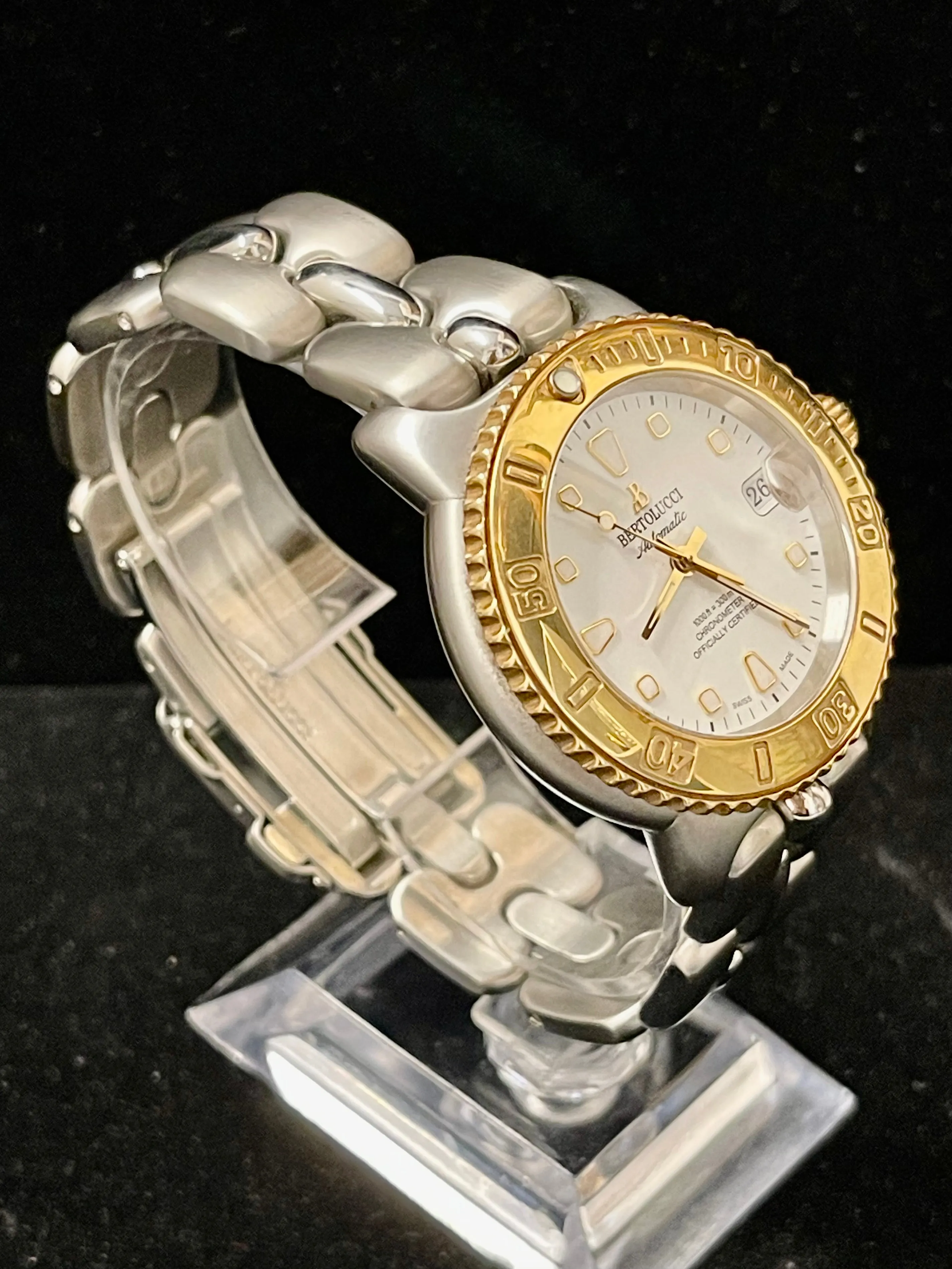 Bertolucci chronometer SS & 18K YG Automatic Men's Wrist Watch - $13K APR w/ COA
