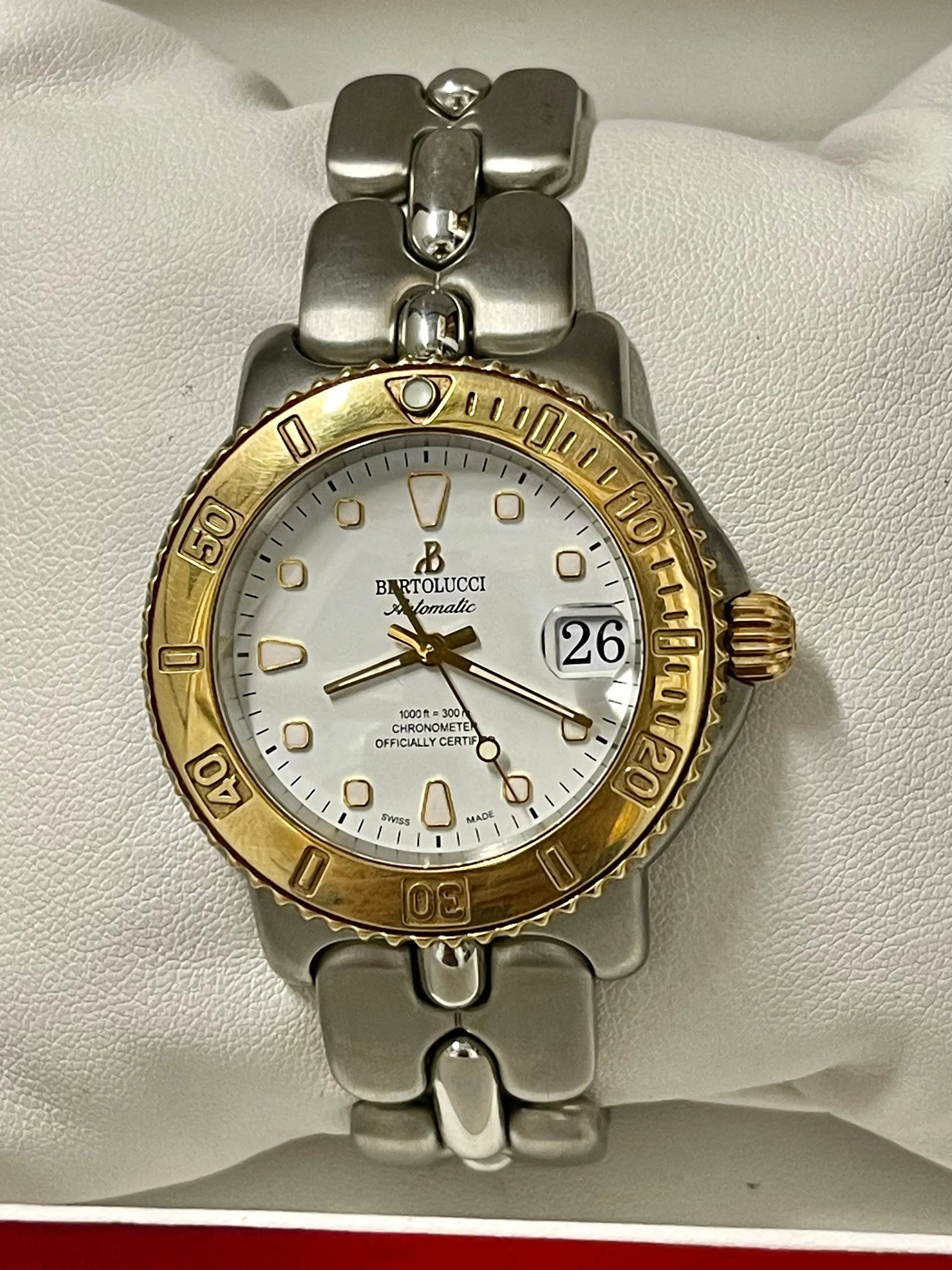 Bertolucci chronometer SS & 18K YG Automatic Men's Wrist Watch - $13K APR w/ COA