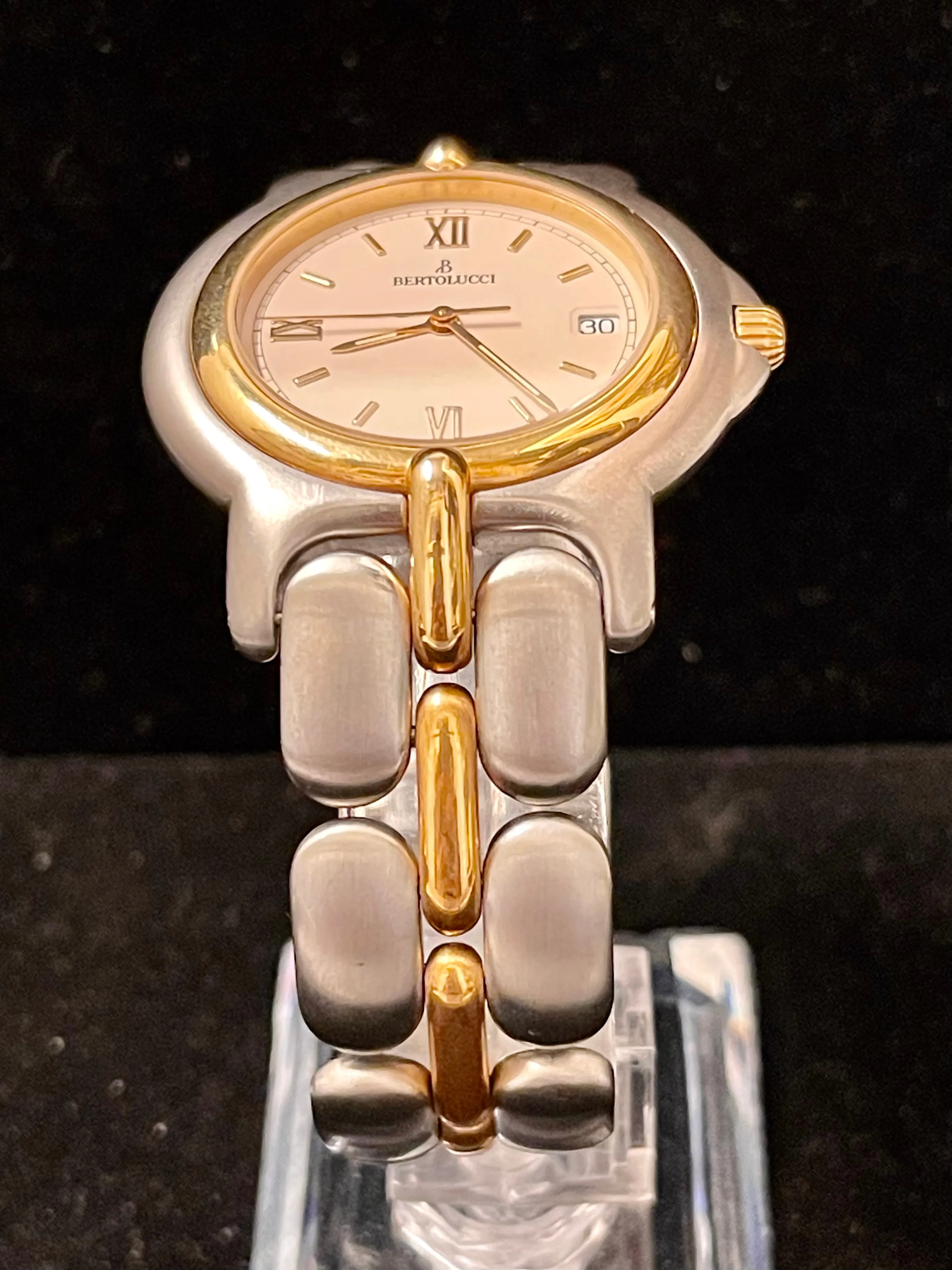 Bertolucci Pulchra Mid Size Beautiful SS & Solid YG Men's Watch - $10K APR w/COA
