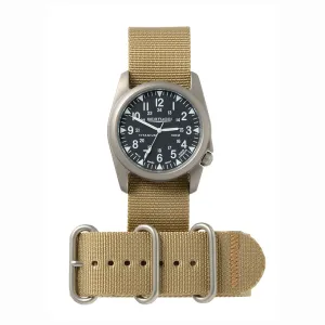 Bertucci Heritage Men's Patrol Khaki Nylon Band Black Dial Analog Watch - H13463