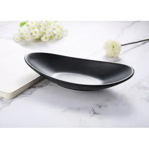 Black Oval Bowl Decorative Dish Organiser Tray