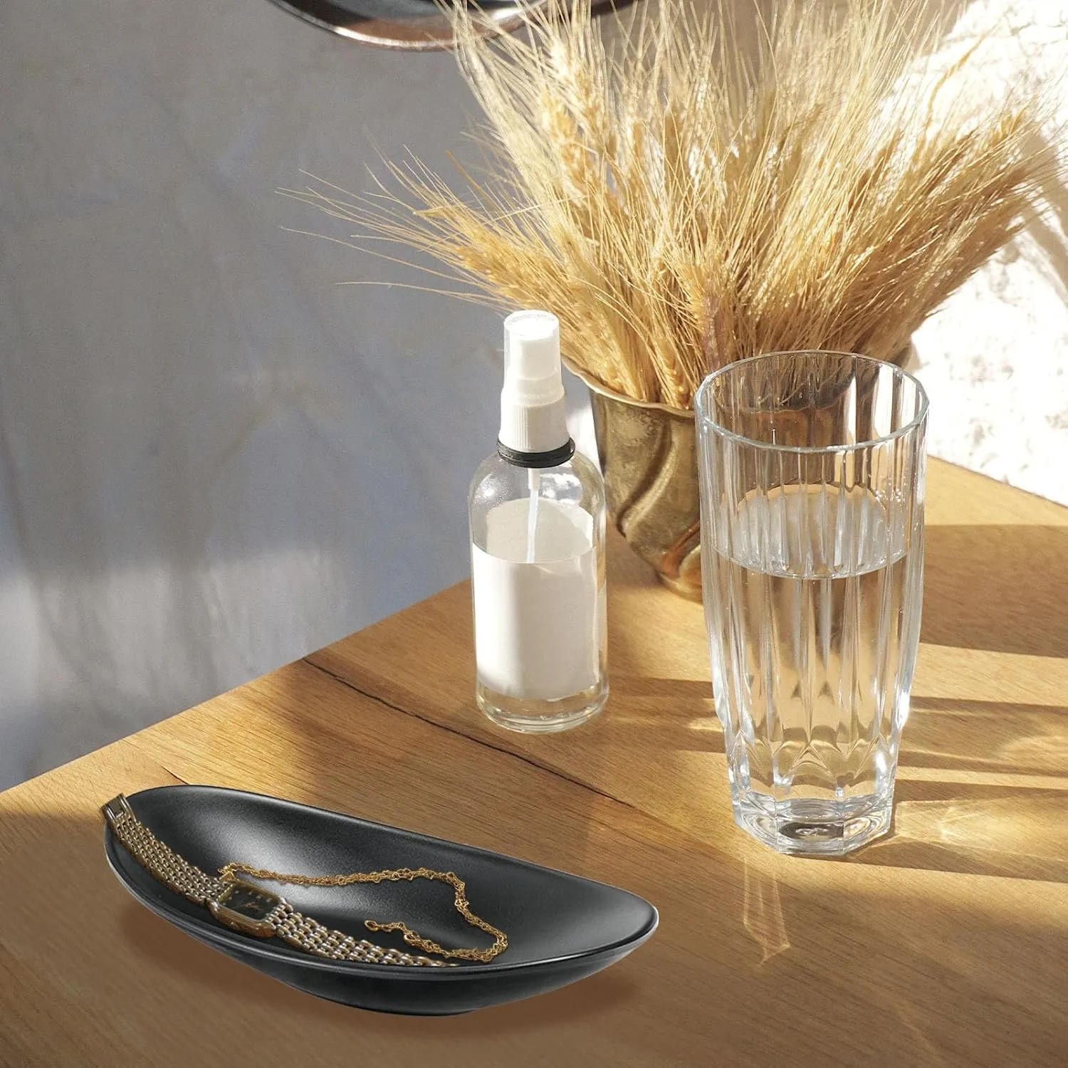 Black Oval Bowl Decorative Dish Organiser Tray
