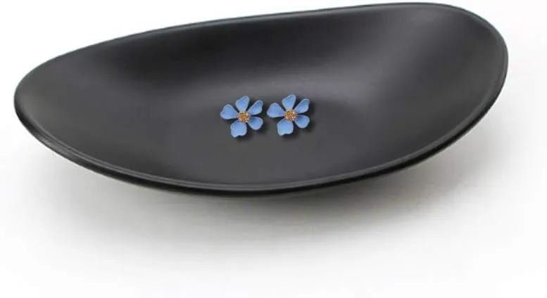 Black Oval Bowl Decorative Dish Organiser Tray