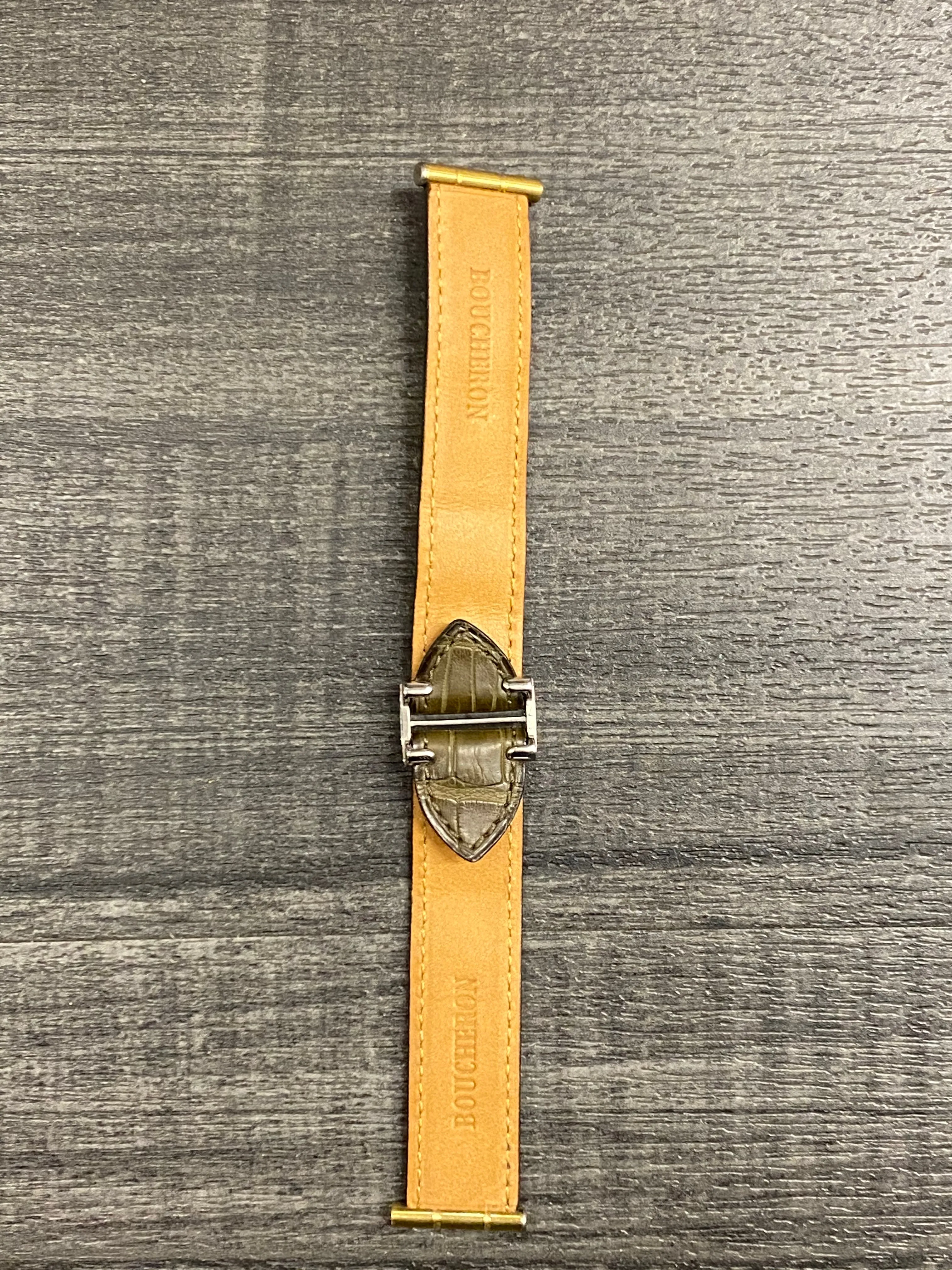BOUCHERON Green Crocodile Watch Strap w/ Deployment Buckle - $1,200 APR VALUE w/ CoA! ✓