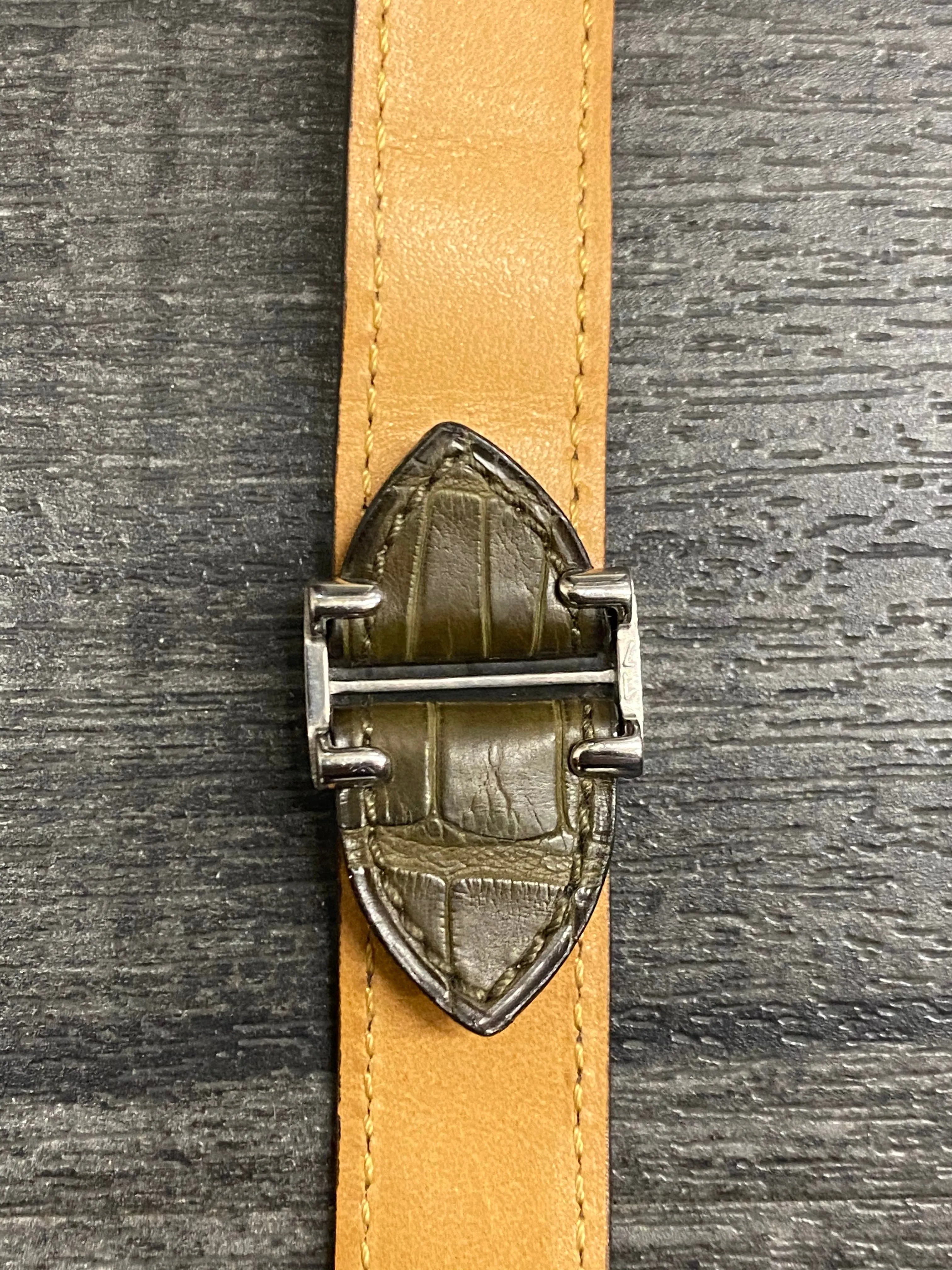 BOUCHERON Green Crocodile Watch Strap w/ Deployment Buckle - $1,200 APR VALUE w/ CoA! ✓