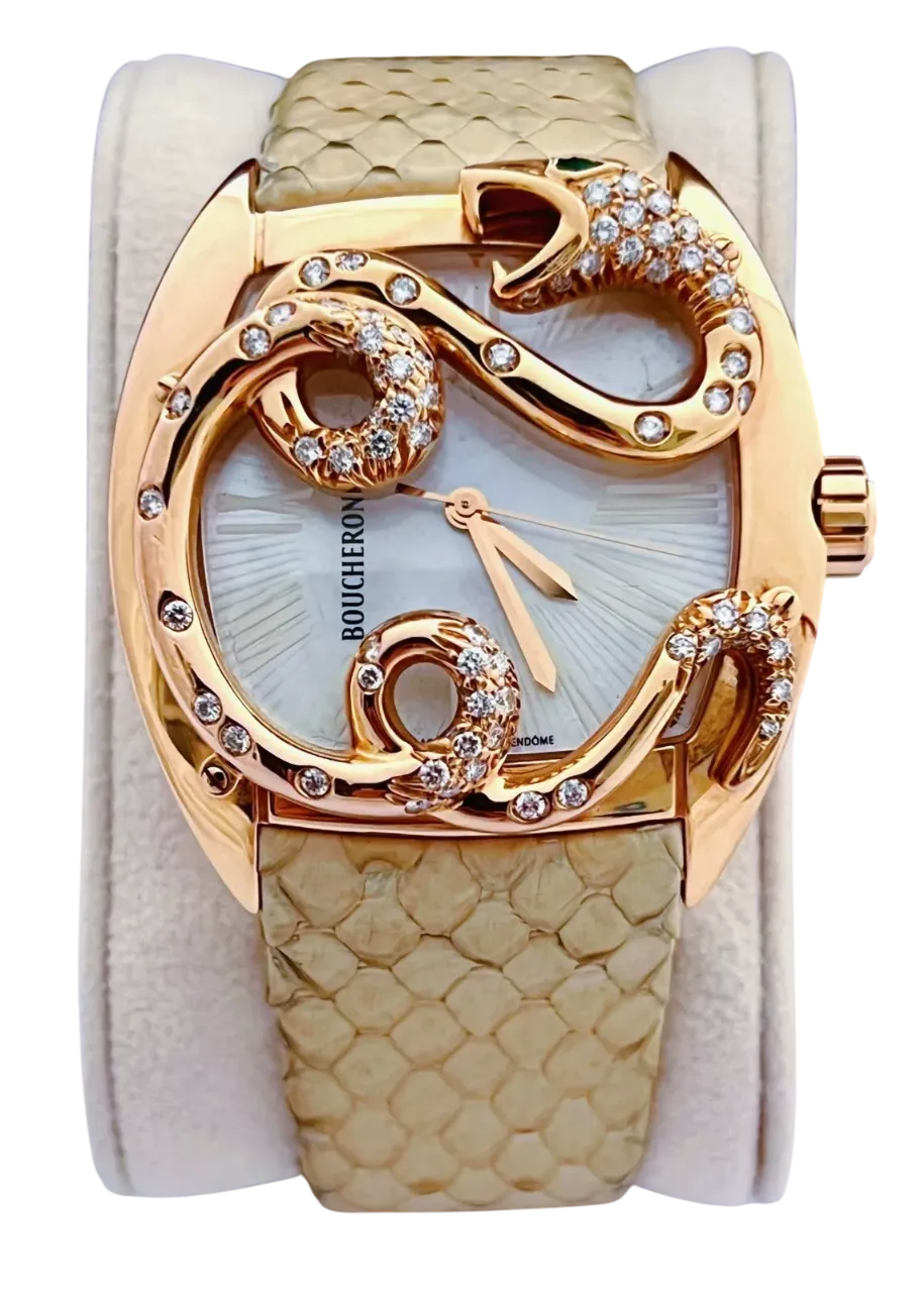 Boucheron Snake MEC Cobra 18K Rose Gold & Diamonds Lady's Watch