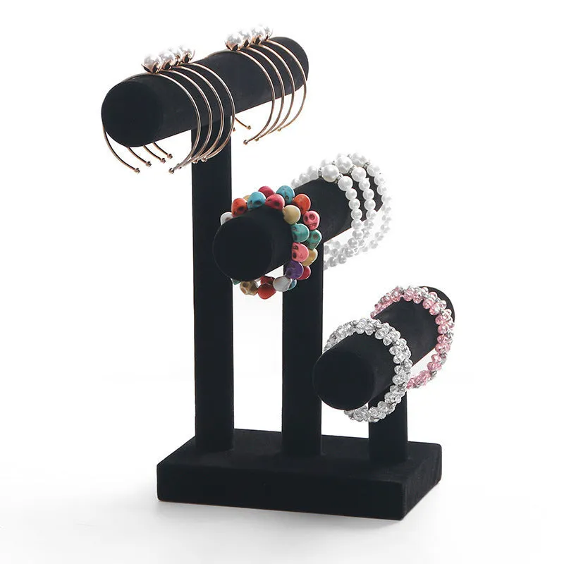 Bracelet Holder/3 Tier Natural Wood Round T-Bar Jewelry Display/Bracelet Holder diy/Bracelet jeweiry holder/bracelet display