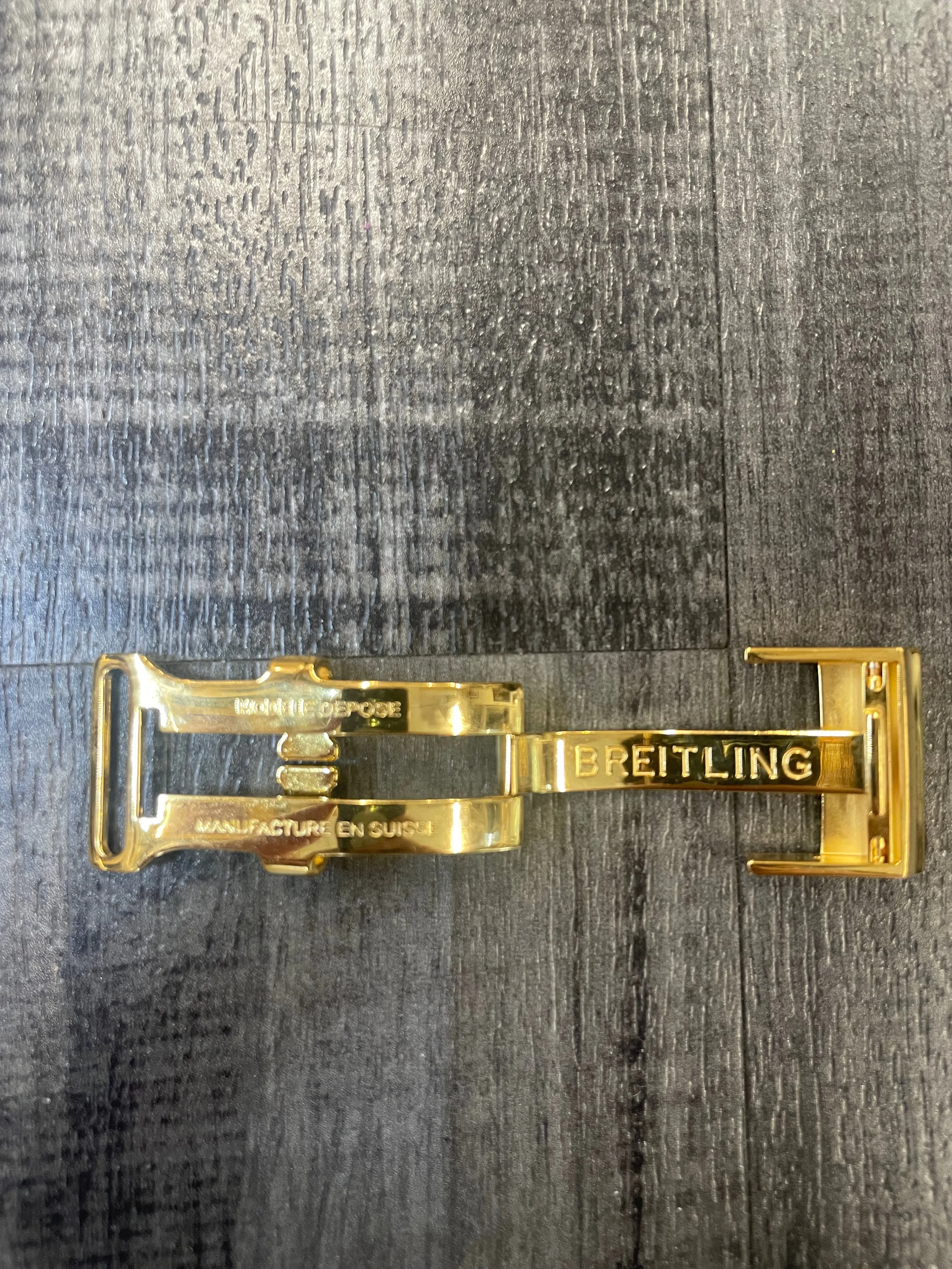 BREITLING 18 YELLOW GOLD PLATED BRAND NEW DEPLOYMENT BUCKLE -$1K APR w/ CoA!