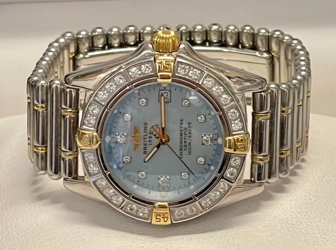 BREITLING Ladies Stainless Steel/ 18K YG w/ 39 Diamonds Watch - $25K APR w/ COA!