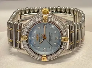 BREITLING Ladies Stainless Steel/ 18K YG w/ 39 Diamonds Watch - $25K APR w/ COA!