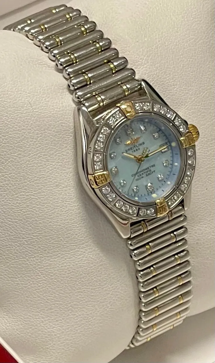 BREITLING Ladies Stainless Steel/ 18K YG w/ 39 Diamonds Watch - $25K APR w/ COA!