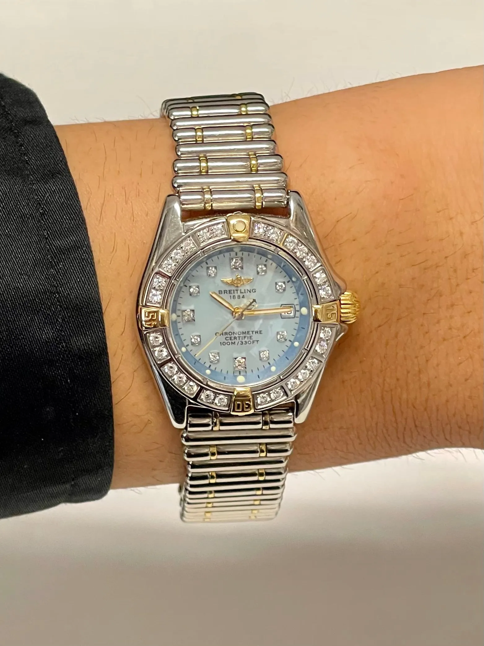BREITLING Ladies Stainless Steel/ 18K YG w/ 39 Diamonds Watch - $25K APR w/ COA!