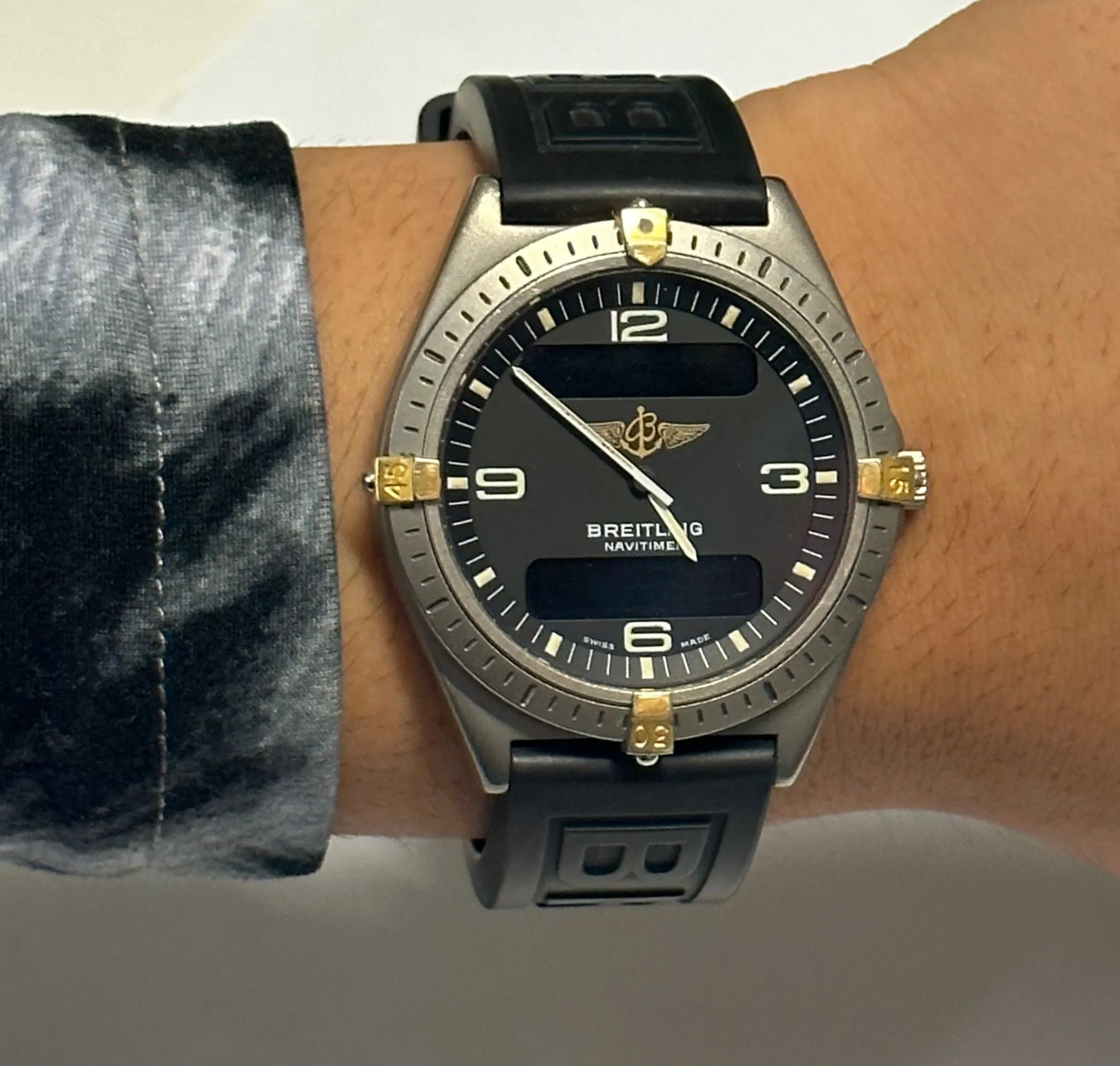 BREITLING Navitimer Titanium W/ 18K G Digital Wristwatch-$8.5K APR Value w/ CoA