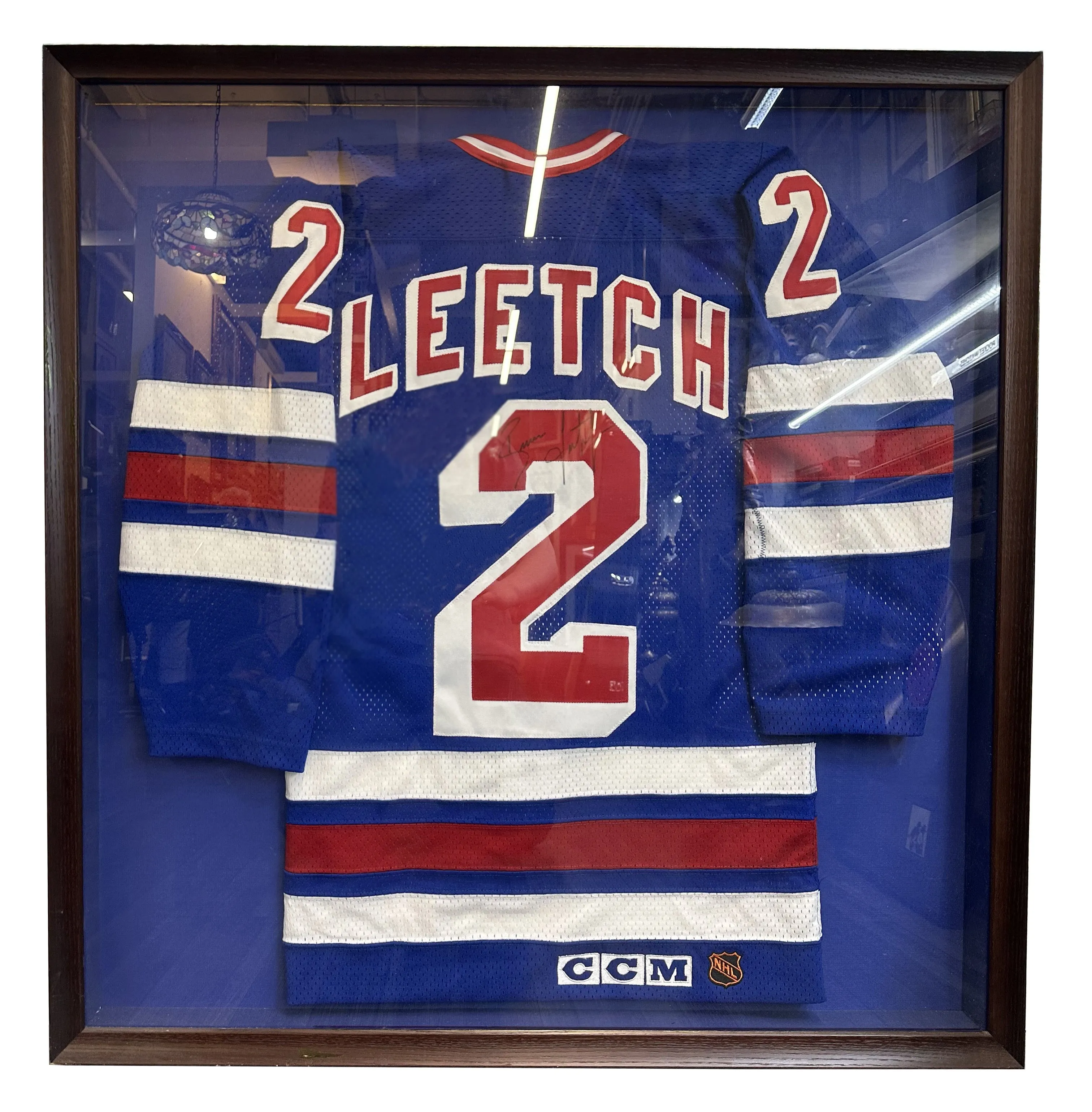 Brian Leetch Signed NY Rangers Original CCM Style NHL Jersey – $3K APR W COA!
