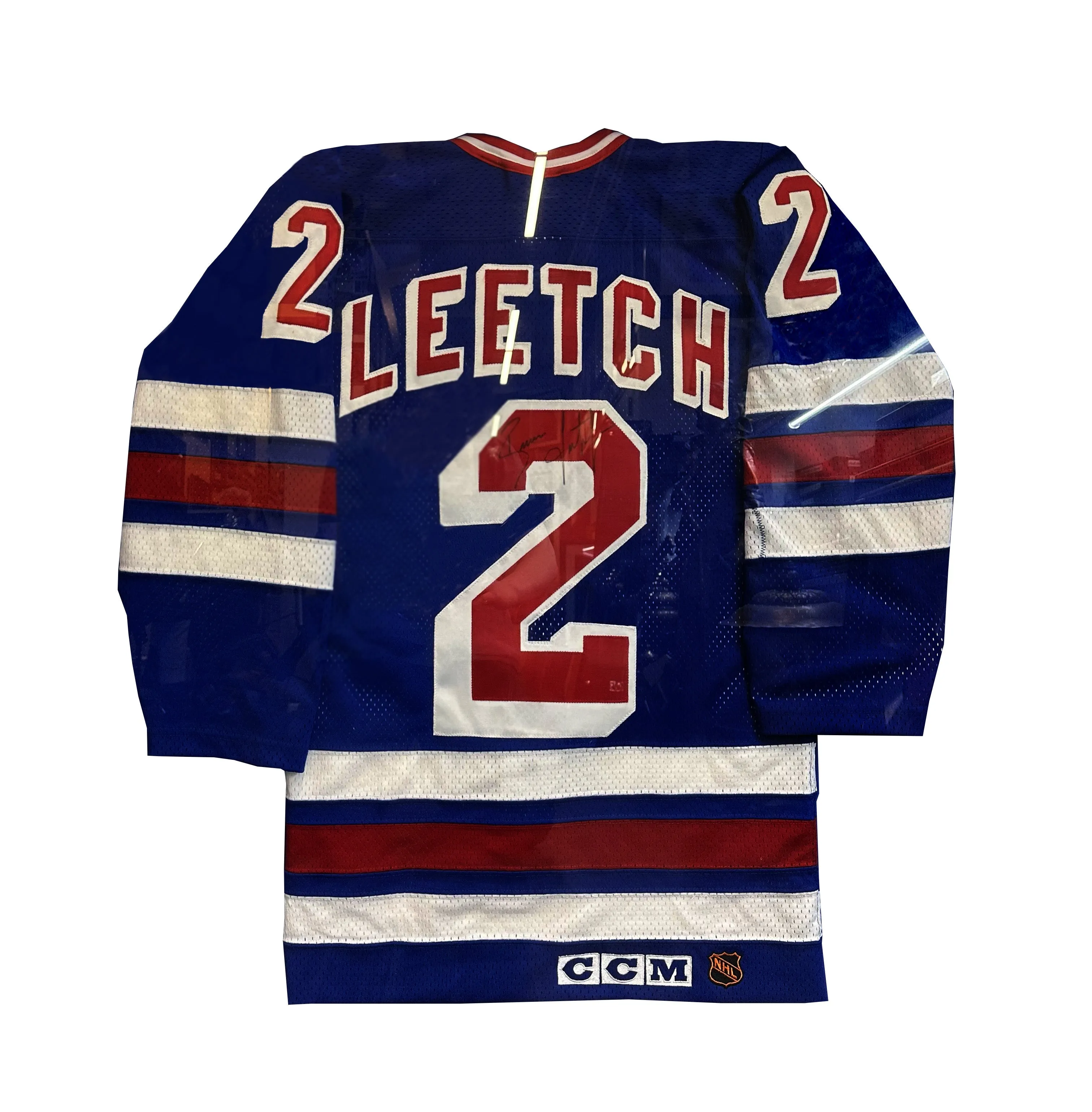 Brian Leetch Signed NY Rangers Original CCM Style NHL Jersey – $3K APR W COA!