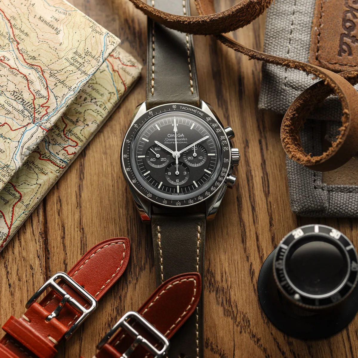 Brixham Special Buckle Classic Leather Watch Strap - Patina Green