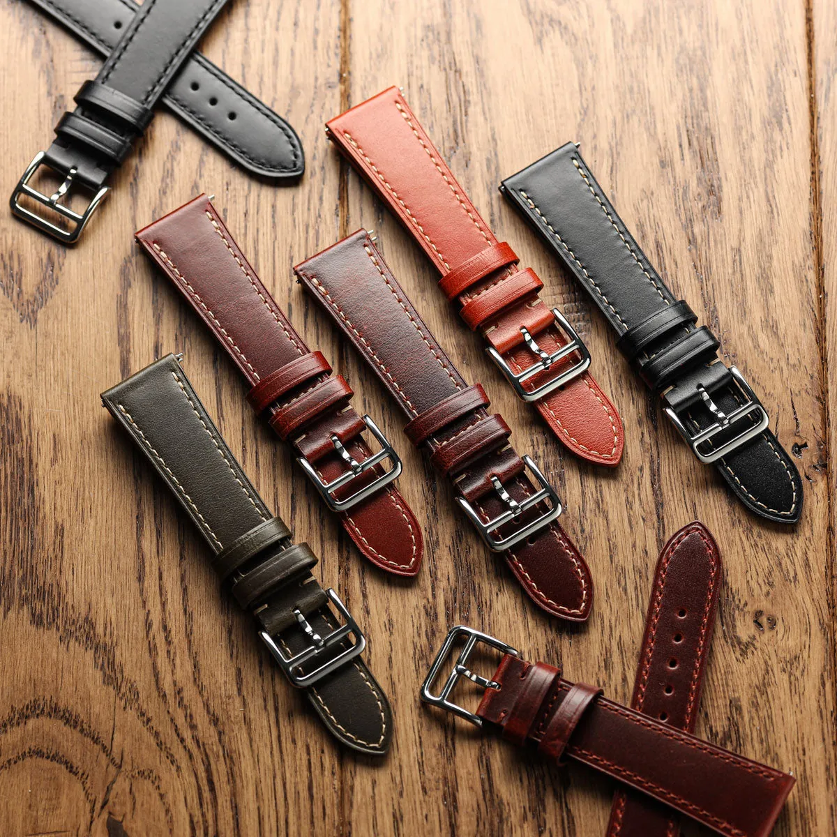 Brixham Special Buckle Classic Leather Watch Strap - Rust Brown