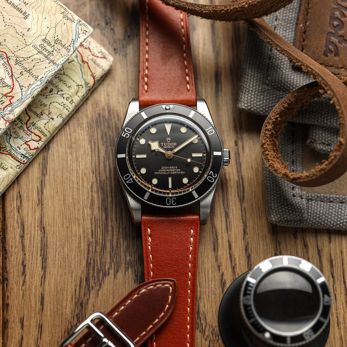 Brixham Special Buckle Classic Leather Watch Strap - Rust Brown