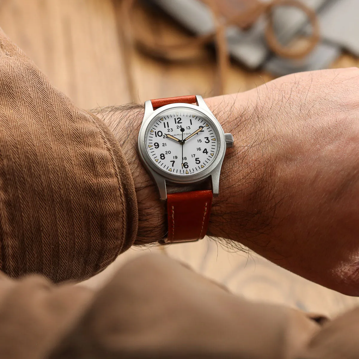 Brixham Special Buckle Classic Leather Watch Strap - Rust Brown