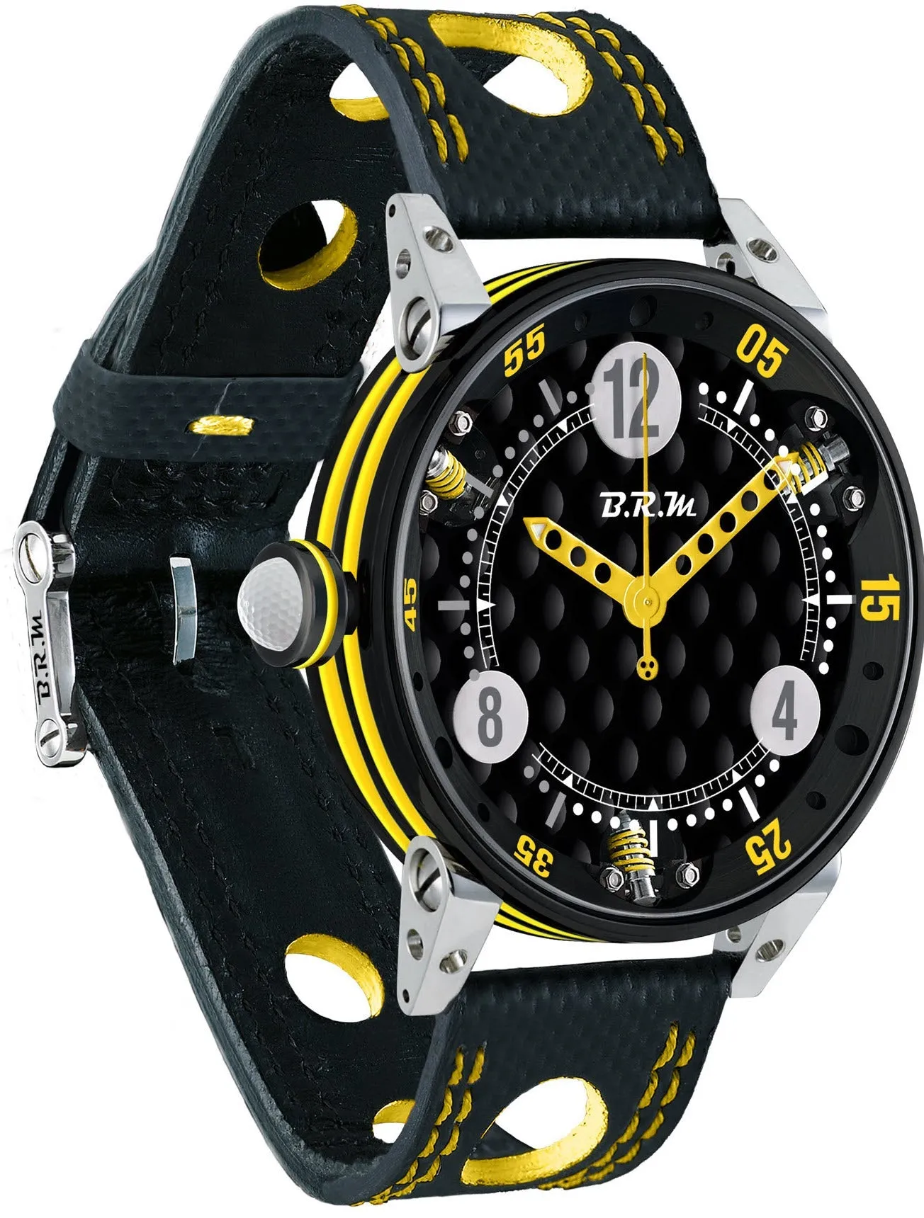 B.R.M Watch Golf Master Mens Mens Yellow Hands