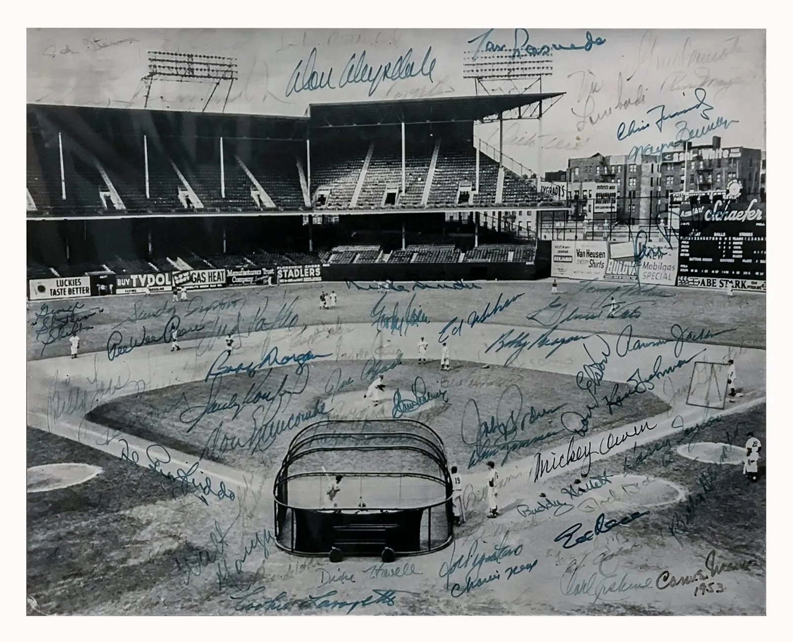BROOKLYN DODGERS “Ebbets Field” 1953 Autographed Photograph - $12K APR Value w/ CoA!  ✓