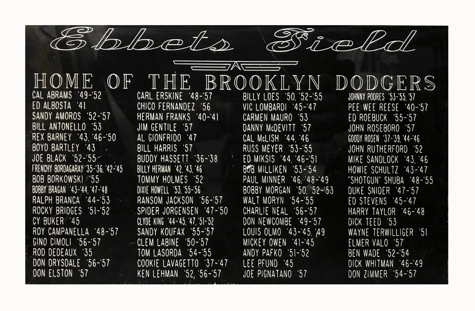 BROOKLYN DODGERS “Ebbets Field” 1953 Autographed Photograph - $12K APR Value w/ CoA!  ✓