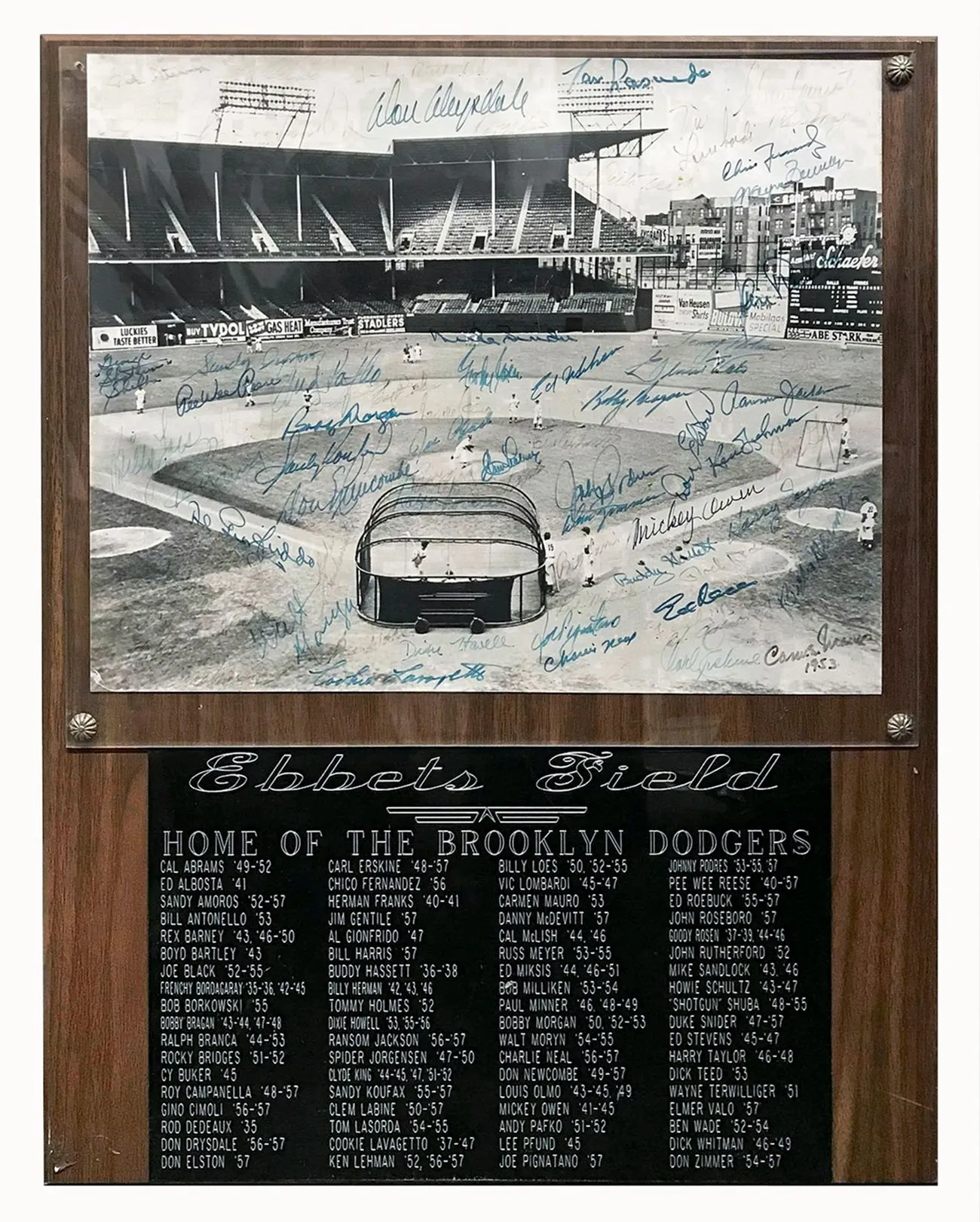 BROOKLYN DODGERS “Ebbets Field” 1953 Autographed Photograph - $12K APR Value w/ CoA!  ✓