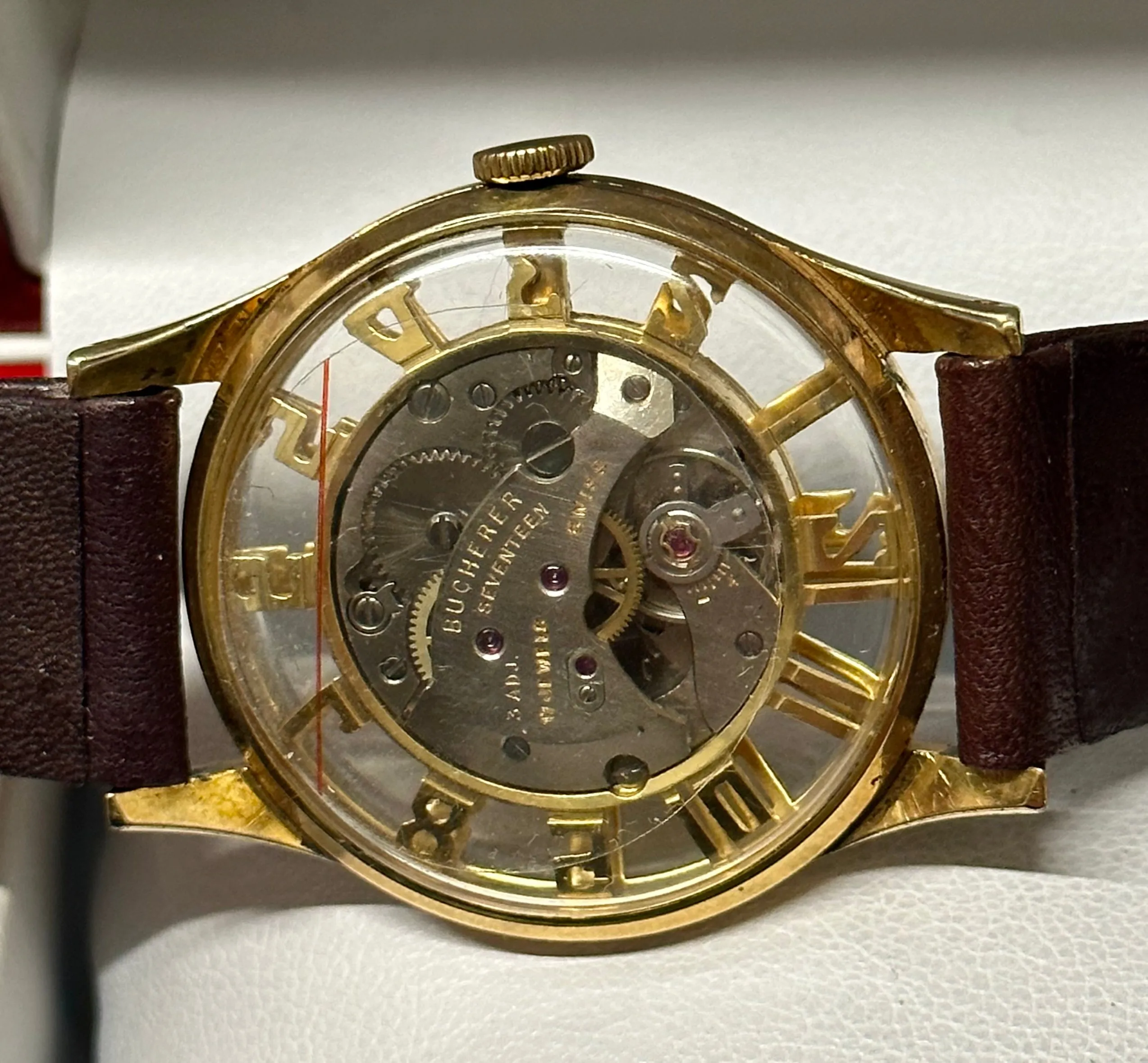 BUCHERER Vintage 1940's Skeleton Back w/ Rare & Unique Dial - $10K APR w/ COA!!!
