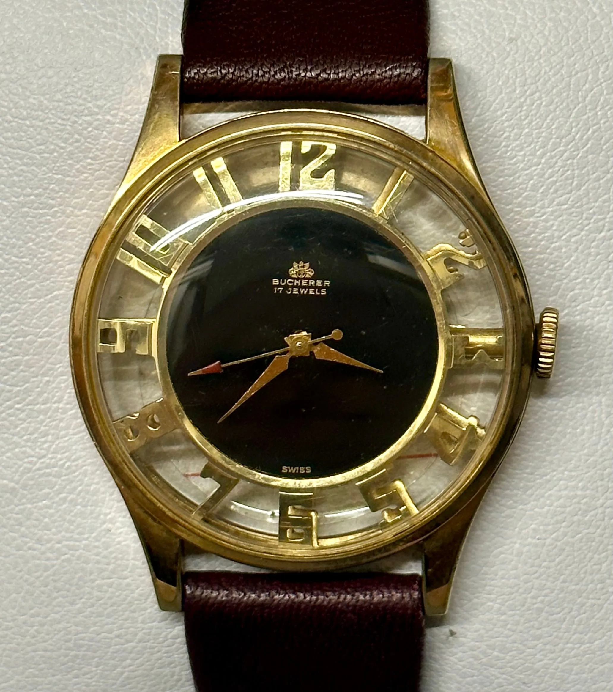 BUCHERER Vintage 1940's Skeleton Back w/ Rare & Unique Dial - $10K APR w/ COA!!!