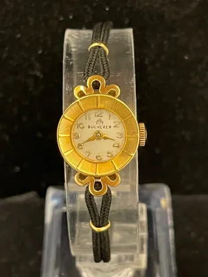 Bucherer Vintage Unique Dial & Lugs 18K YG Ladies Wrist Watch - $12K APR w/ COA!